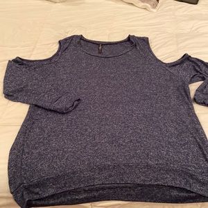 Rags and couture Denim blue colored cold shoulder top 2xl